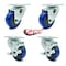 Service Caster 3 Inch Blue Polyurethane Wheel Swivel Top Plate Caster Set with 2 Brakes SCC SCC-20S314-PPUB-BLUE-TP2-2-TLB-2 - alternate 3